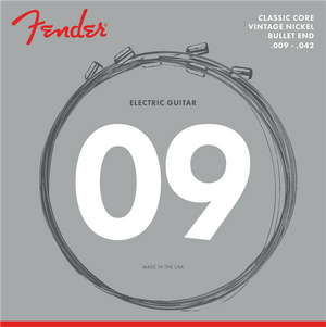 Fender 3155L Classic Electric Guitar Strings, Vintage Nickel, Bullet Ends 9-42