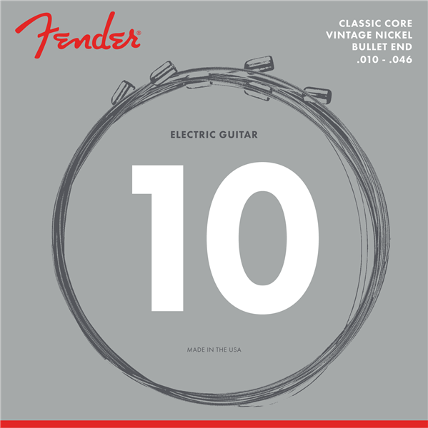 Fender 3155R Classic Electric Guitar Strings, Vintage Nickel, Bullet Ends 10-46