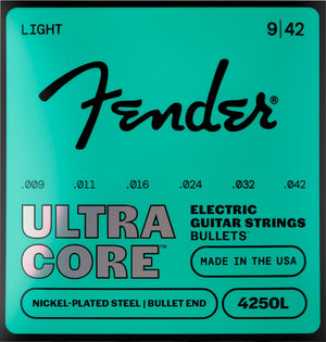 Fender 4250L Ultracore Bullet Electric Guitar Strings, NPS, Bullet End, Light 9-42