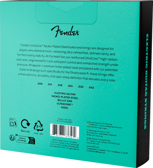 Fender 3-PACK 4250L Ultracore Electric Guitar Strings, NPS, Bullet End, 9-42