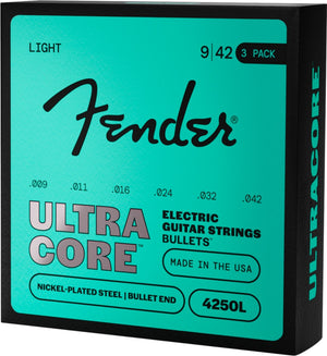 Fender 3-PACK 4250L Ultracore Electric Guitar Strings, NPS, Bullet End, 9-42