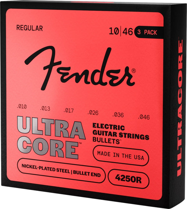 Fender 3-PACK 4250R Ultracore Electric Guitar Strings, NPS, Bullet End, 10-46