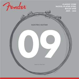 Fender 3255L Classic Core Electric Guitar Strings Set, NPS Bullet Ends 9-42
