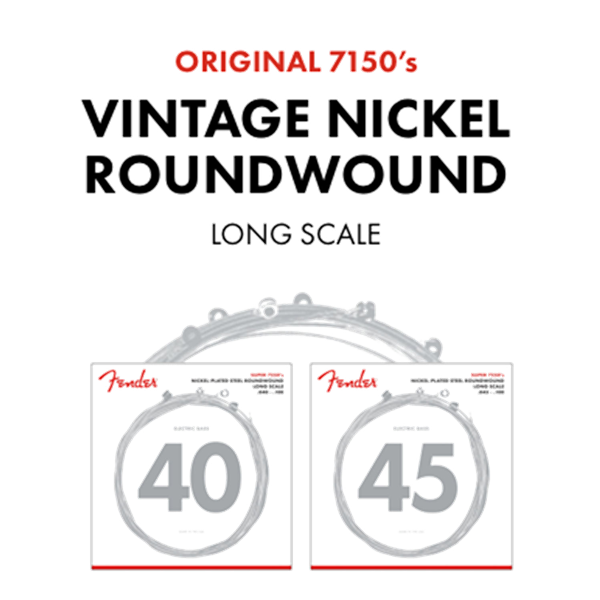 Fender 7150ML Pure-Nickel Roundwound Bass Strings Long-Scale MEDIUM-LIGHT 45-100