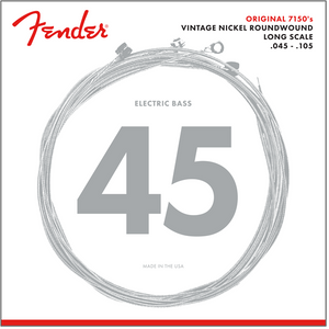 Fender 7150M Pure-Nickel Roundwound Bass Strings, Long-Scale MEDIUM 45-105