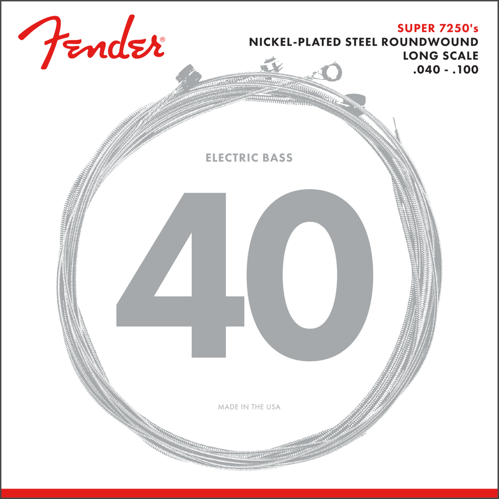 Fender 7250L NPS Roundwound Electric Bass Strings, Long-Scale LIGHT 40-100