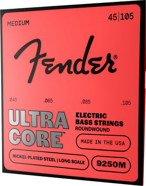 Fender 9250M Ultracore Roundwound Bass Strings, NPS, Ball End, Medium 45-105