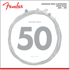 Fender 9050ML Stainless Flatwound Bass Strings, Long Scale MED LIGHT 50-100