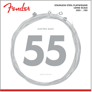 Fender 9050M Stainless Flatwound Electric Bass Strings, Long Scale MEDIUM 55-105