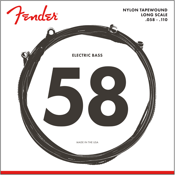Fender 9120M Nylon Tapewound Electric Bass Strings, Long Scale MEDIUM 58-110