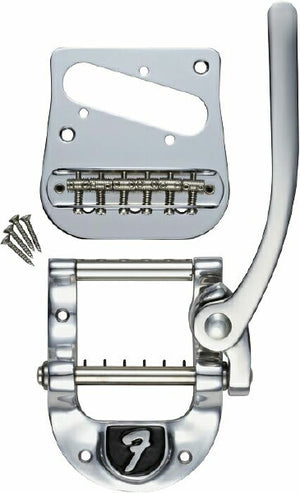 Bigsby B5 Custom Fender Flat Top Telecaster Vibrato Kit with F Logo - CHROME