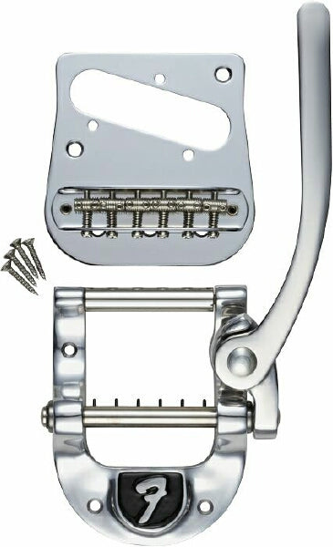 Bigsby B5 Custom Fender Flat Top Telecaster Vibrato Kit with F Logo - CHROME