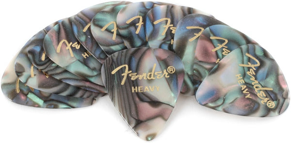 Fender 351 Premium Celluloid Guitar Picks - HEAVY, ABALONE - 12-Pack (1 Dozen)