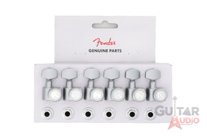 Genuine Fender Locking 2-pin F Strat/Tele Tuners Machines BRUSHED CHROME