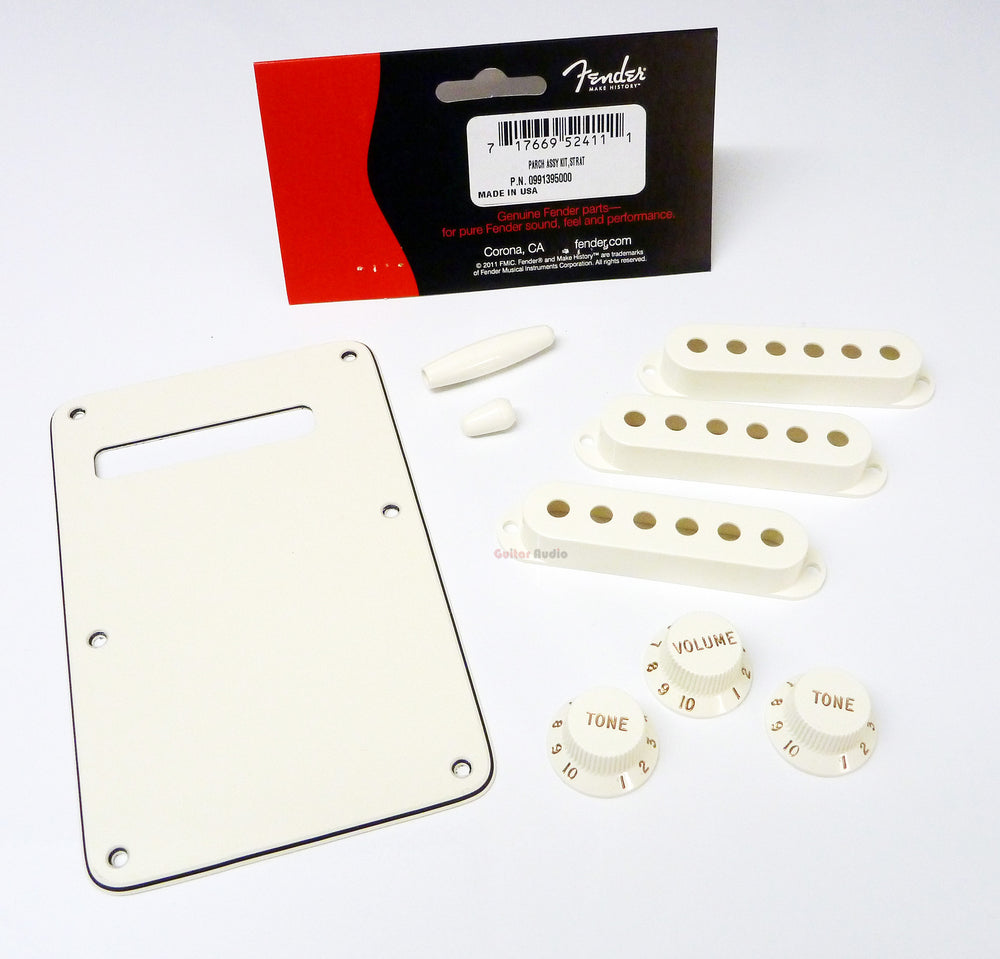 Genuine Fender PARCHMENT Stratocaster Accessory Kit - BackPlate, Knobs, Covers