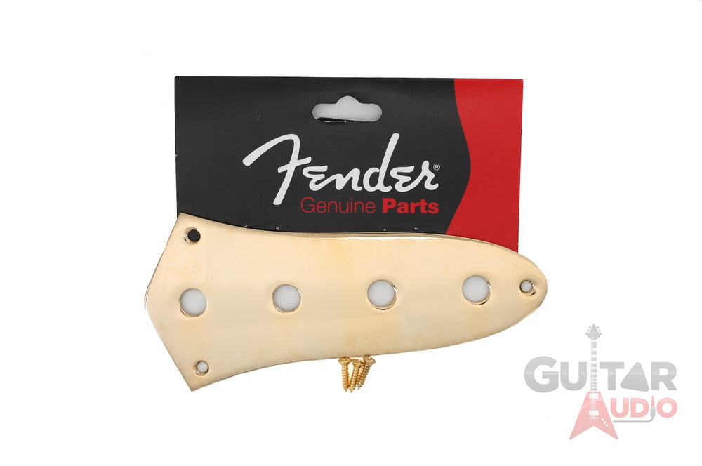 Genuine Fender GOLD 4-Hole Jazz/J-Bass Control Plate Cover w/ Mounting Screws