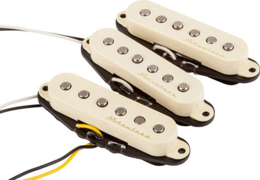 Genuine Fender Vintage Noiseless Stratocaster Guitar Pickups Set - AGED WHITE