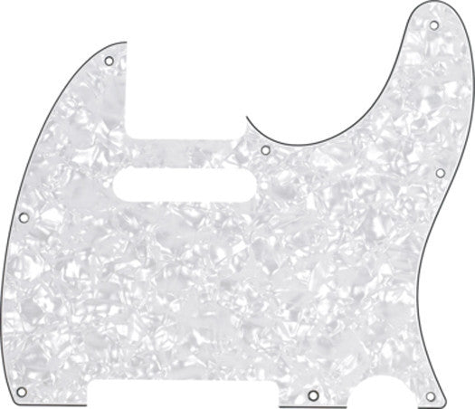 Genuine Fender Standard Tele/Telecaster 8-Hole Guitar Pickguard - WHITE PEARL