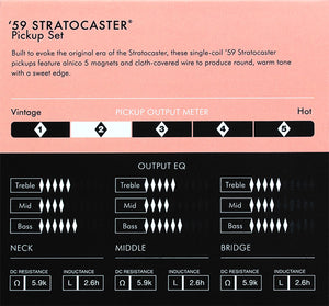 Genuine Fender Pure Vintage '59 StratocasterGuitar Pickups Set - AGED WHITE