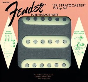 Genuine Fender Pure Vintage '59 StratocasterGuitar Pickups Set - AGED WHITE