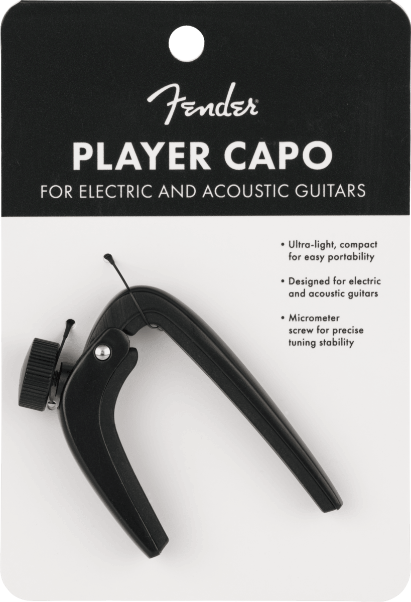 Genuine Fender Player Electric AND Acoustic Guitar Capo, Black