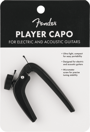 Genuine Fender Player Electric AND Acoustic Guitar Capo, Black
