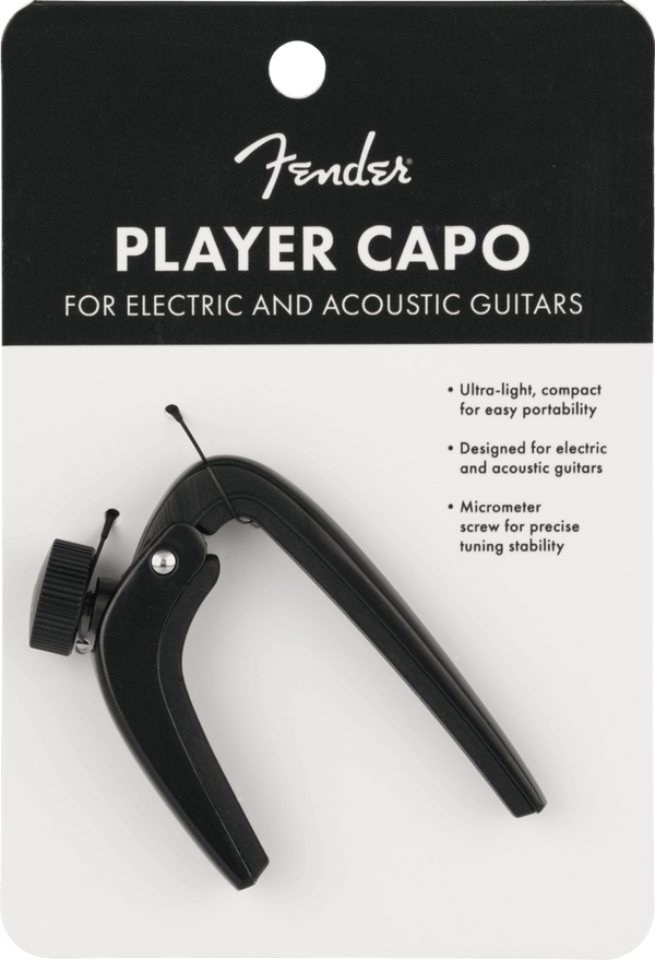 Genuine Fender Player Electric AND Acoustic Guitar Capo, Black