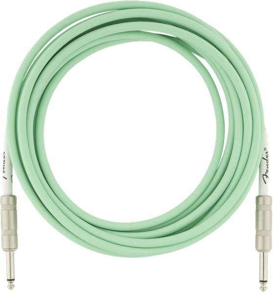 Genuine Fender Original Series Instrument/Guitar Cable, SURF GREEN, 15' ft