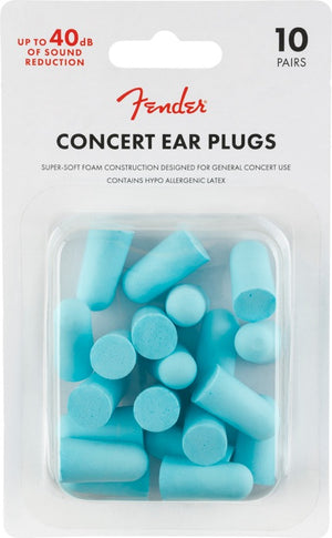Fender Concert Ear Plugs/Hearing Protection (10 Pairs) Daphne Blue 099-0541-004