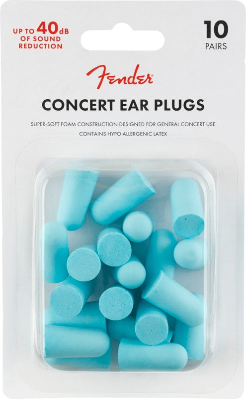 Fender Concert Ear Plugs/Hearing Protection (10 Pairs) Daphne Blue 099-0541-004
