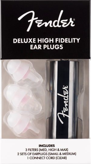 Fender DELUXE Hi-Fi Ear Plugs Set with Keychain Case