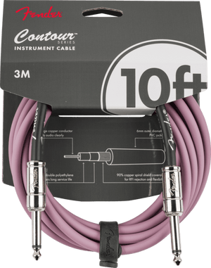 Fender Contour Series Guitar/Instrument Cable, Straight, 10' ft, Burgundy Mist