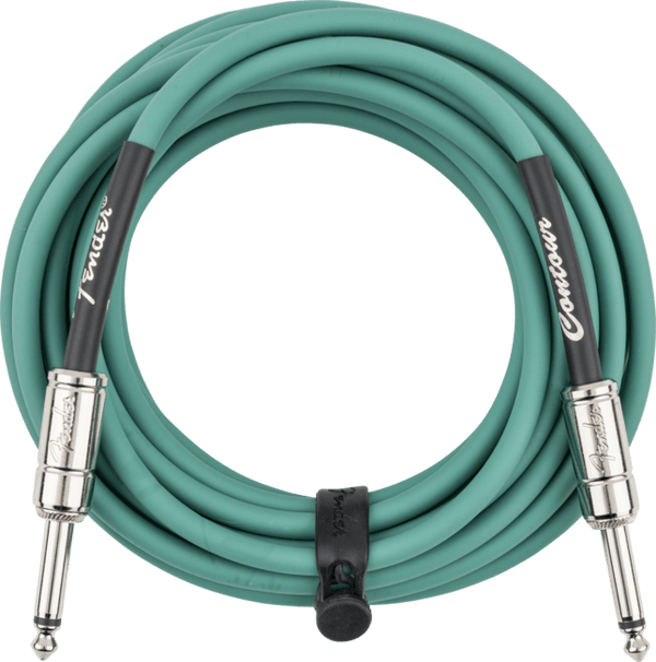 Fender Contour Series Instrument Cable, Straight, 18.6' ft, Sherwood Green