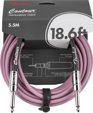 Fender Contour Series Guitar/Instrument Cable, Straight, 18.6' ft, Burgundy Mist