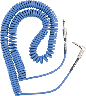 Fender Contour Series Guitar/Instrument Coiled Cable, 30' ft, Lake Placid Blue
