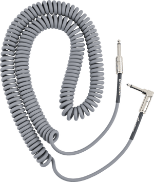 Fender Contour Series Guitar/Instrument Coiled Cable, 30' ft, Inca Silver