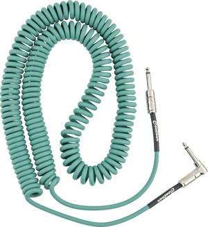 Fender Contour Series Guitar/Instrument Coiled Cable, 30' ft, Sherwood Green