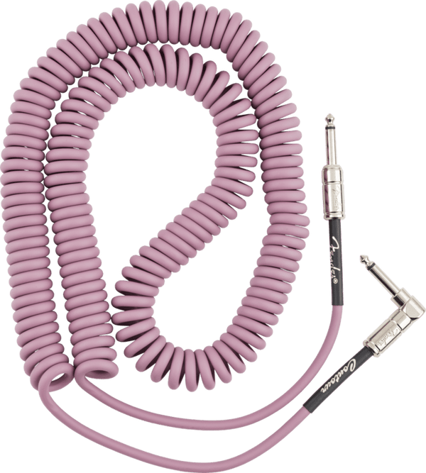 Fender Contour Series Guitar/Instrument Coiled Cable, 30' ft, Burgundy Mist