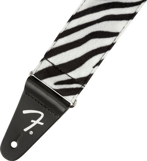 Genuine Fender 2" Wide, Wild Animal Faux Print Guitar Strap - Zebra