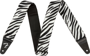 Genuine Fender 2" Wide, Wild Animal Faux Print Guitar Strap - Zebra