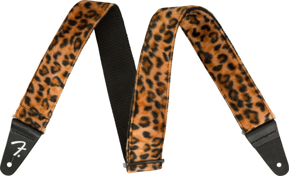 Genuine Fender 2" Wide, Wild Animal Faux Print Guitar Strap - Leopard