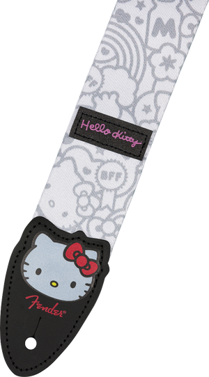 Fender X Hello Kitty Official White Poly Guitar Strap, 2" Width