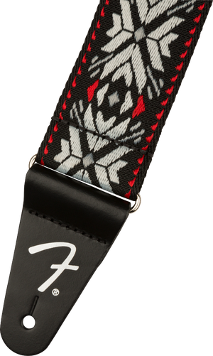 Genuine Fender 2" Pasadena Woven Guitar Strap, Red Snowflake, 099-0638-026