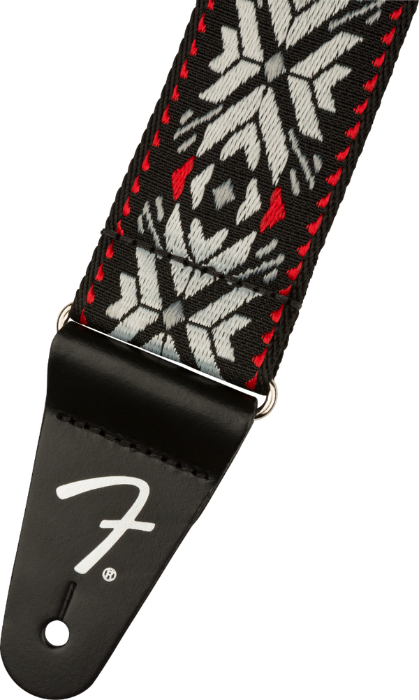 Genuine Fender 2" Pasadena Woven Guitar Strap, Red Snowflake, 099-0638-026