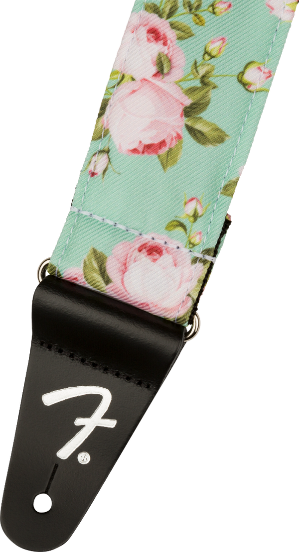 Genuine Fender 2" Floral Guitar Strap, Surf Green, 099-0638-049