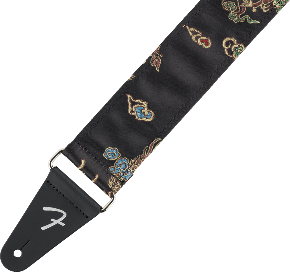 Genuine Fender Satin Dragon Guitar Strap, Black