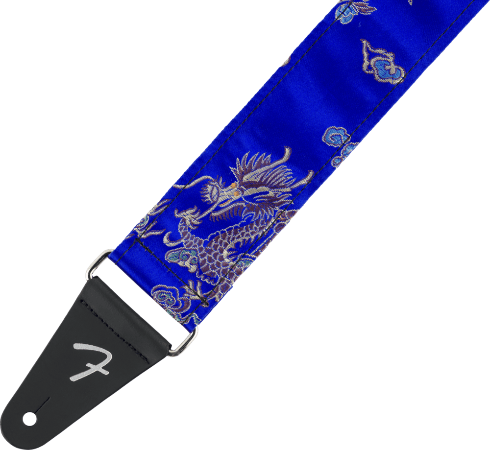Genuine Fender Satin Dragon Guitar Strap, Royal Blue