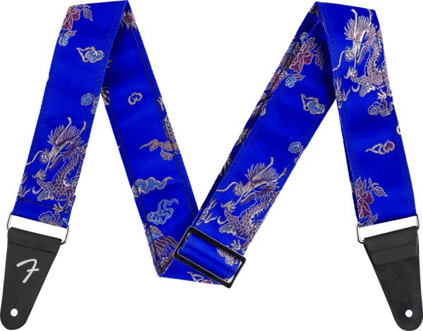Genuine Fender Satin Dragon Guitar Strap, Royal Blue