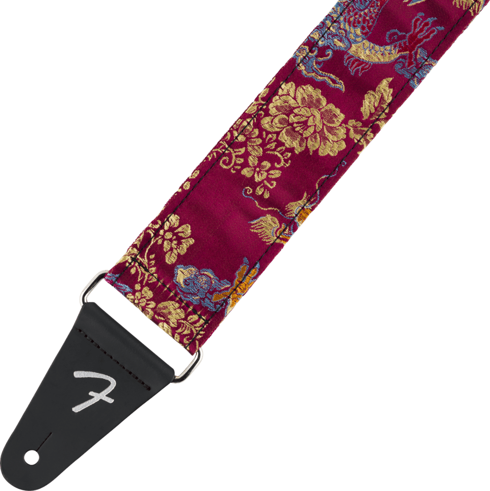 Genuine Fender Satin Dragon Guitar Strap, Wine