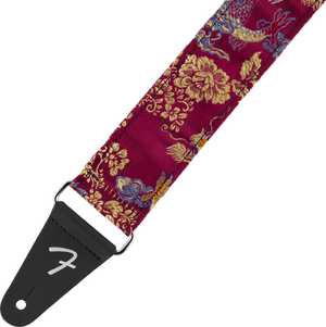 Genuine Fender Satin Dragon Guitar Strap, Wine